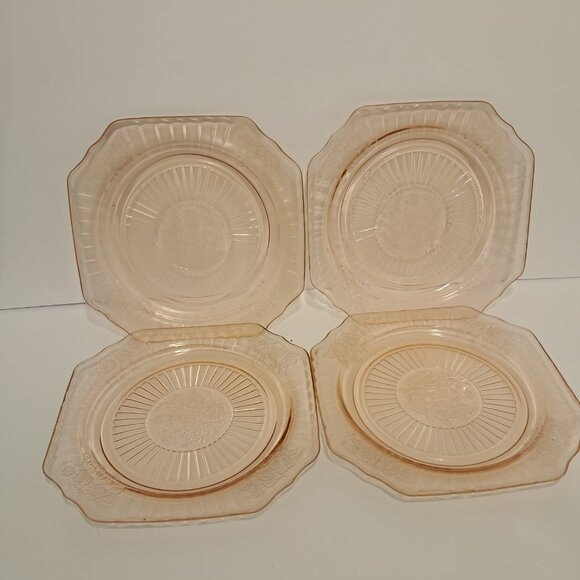 Set of five vintage Anchor Hocking pink salad plates - Picture 7 of 8